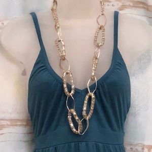 Bebe - silver link statement necklace SATC